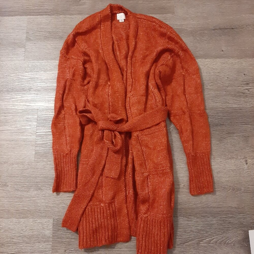 Burnt orange cardigan sweater